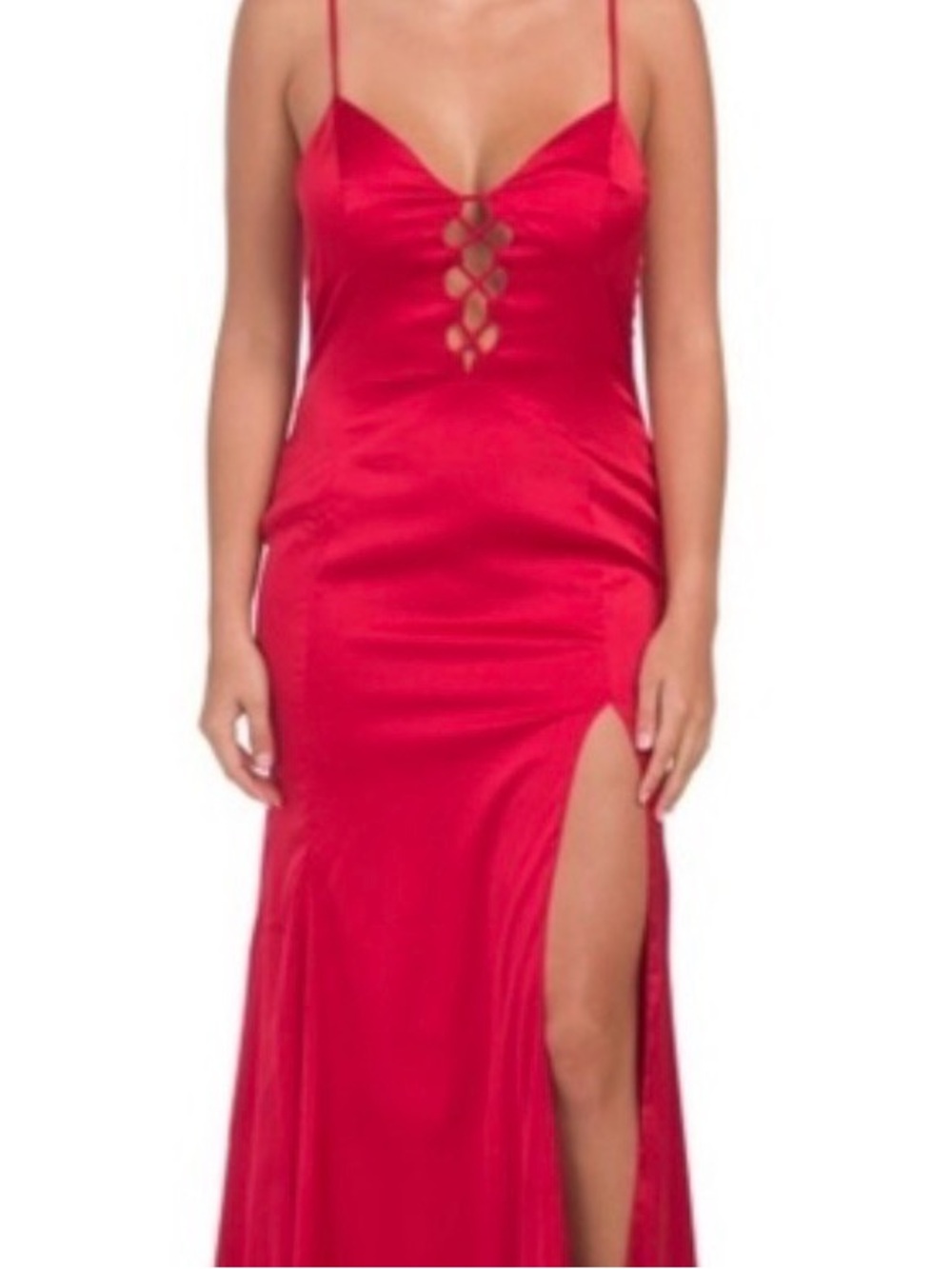 Runaway the label lace up maxi dress red size 2